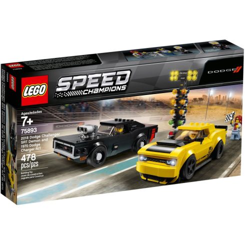 Lego 75893 Speed Champions 2018 Dodge Challenger SRT Demon és 1970 Charger R/T